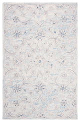 Safavieh Micro-Loop Collection MLP506 Rug, Light Blue/Ivory, 4' X 6'