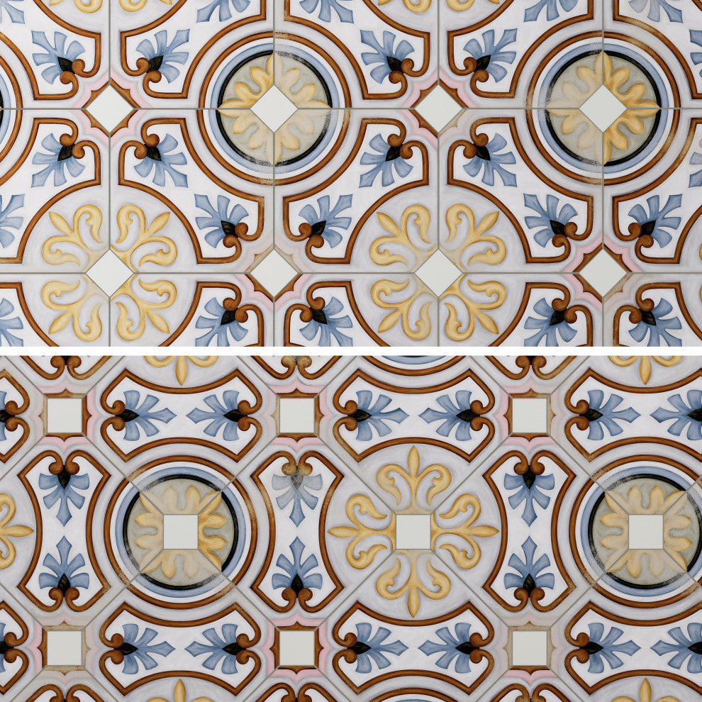 Vaudeville Octagon Deco Diglas, Taco Nacar Porcelain Floor/Wall Tile