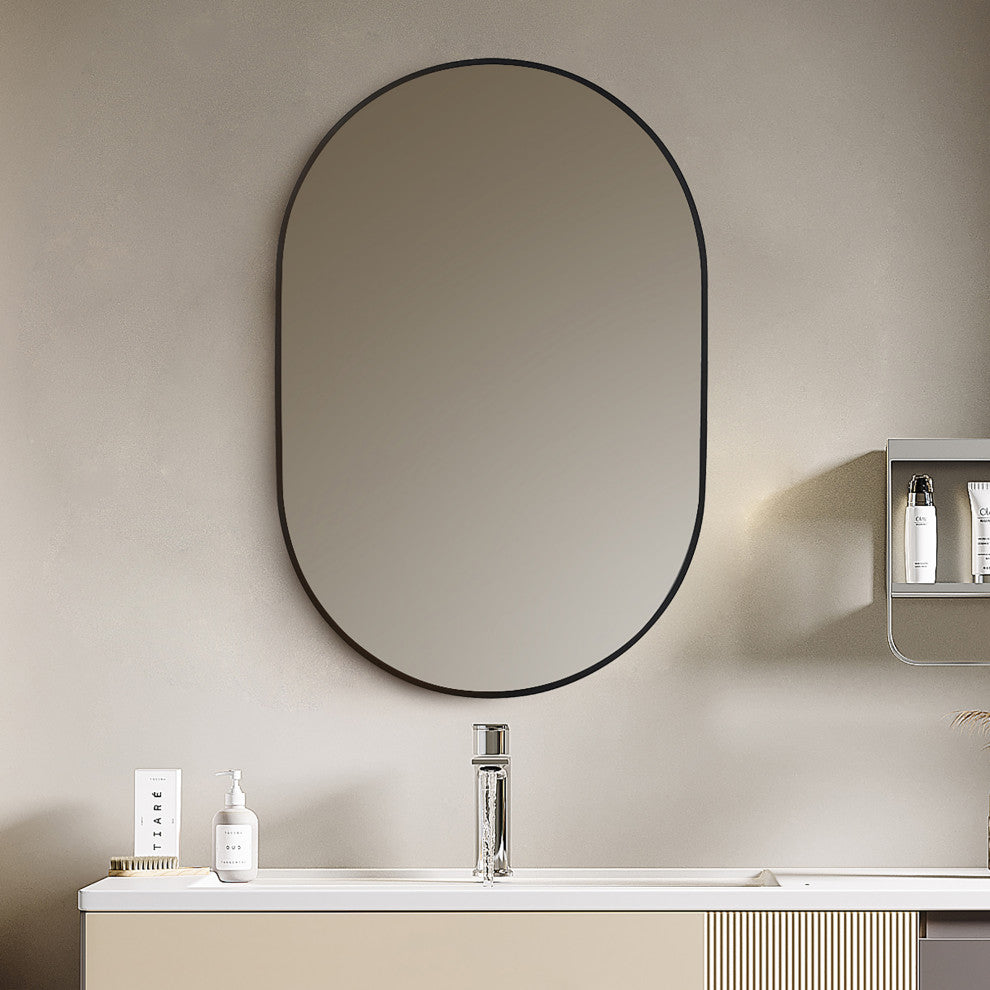 24" x 42" Oval Framed Wall Mounted Bathroom Vanity Mirror