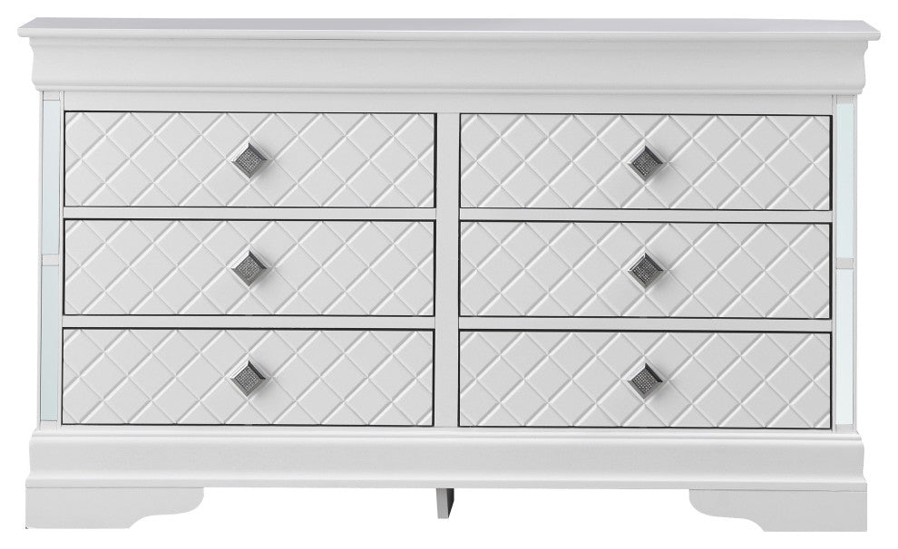 Verona 6-Drawer Dresser, White