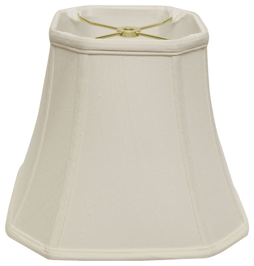 15" White Slanted Square Bell Monay Shantung Lampshade