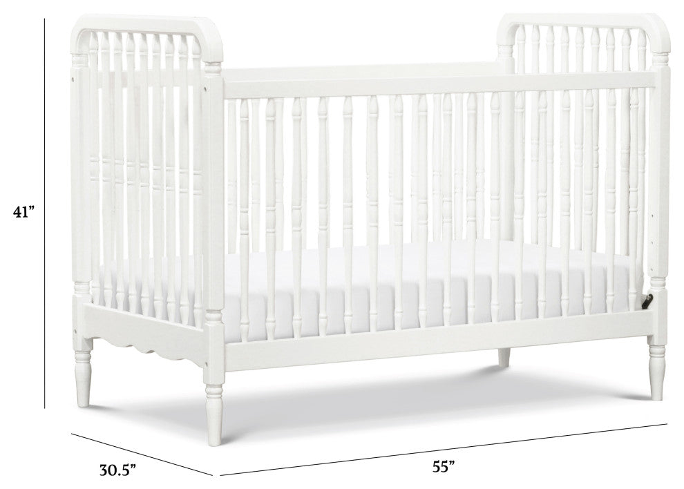 Liberty 3-in-1 Convertible Spindle Crib With Toddler Bed Conversion Kit, Warm White