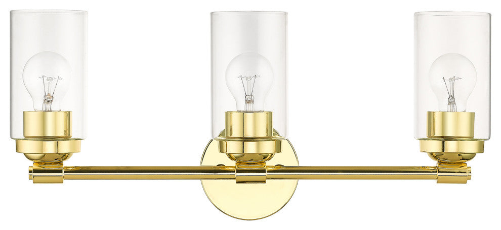 Whittier 3-Light Polished Brass Vanity Sconce
