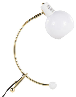 Eileen Task Lamp, Gold Metal, White Plastic