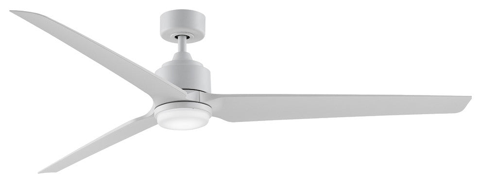 Fanimation TriAire Custom Ceiling Fan with LED Light, Matte White, 72"