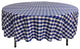 LA Linen Round Gingham Checkered Tablecloth, White and Royal Blue, 72" Round