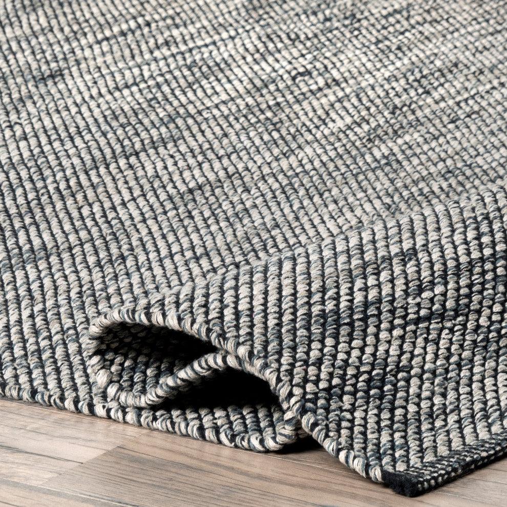 Nuloom Handwoven Solid Area Rug, Grey 8'6"x11'6"