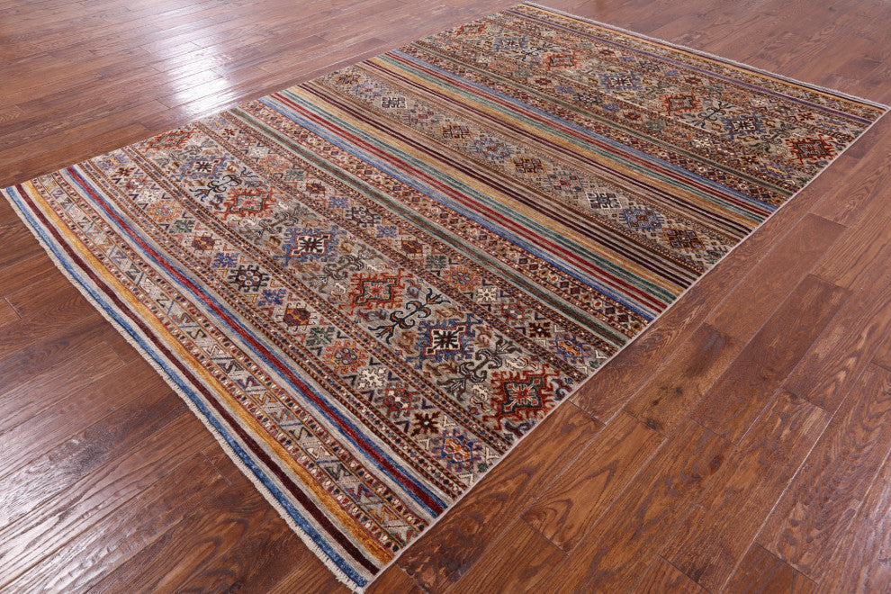 Khorjin Super Kazak Hand Knotted Rug 6' 7" X 9' 6" Q5425