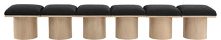 Pavilion Boucle Fabric Upholstered 6-Piece Modular Bench, Black, Natural Finish