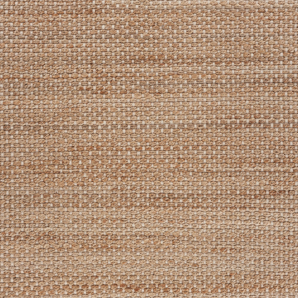 Organic Jute Rug With Off-White Bordering, 7'9"x9'9"
