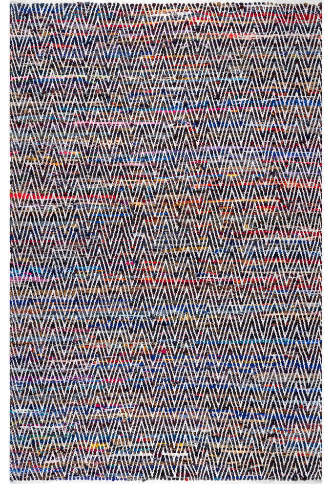 Nuloom Candy Striped Chevron Area Rug, Indigo 3'x5'