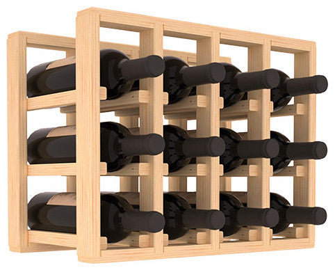 Pine12-Bottle Countertop Wine Rack, Unstained