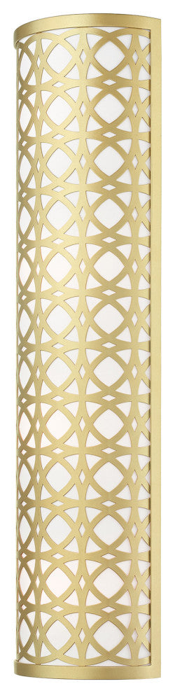 Soft Gold Fretwork, Ornamental, Transitional, Sophisticated Sconce