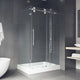 VIGO Winslow Frameless Sliding Shower Enclosure, Chrome, 36" D X 48" W X 80" H, Right Drain Base