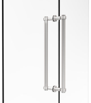Contemporary 18" Grooved Accent Back to Back Shower Door Pull, Satin Chrome