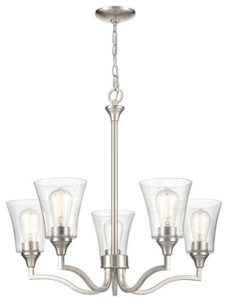 5 Light 26" Brushed Nickel Chandelier