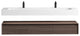 Alysa 72'' Floating Vanity, Acrylic Sink, Double Faucet Hole, Red Oak