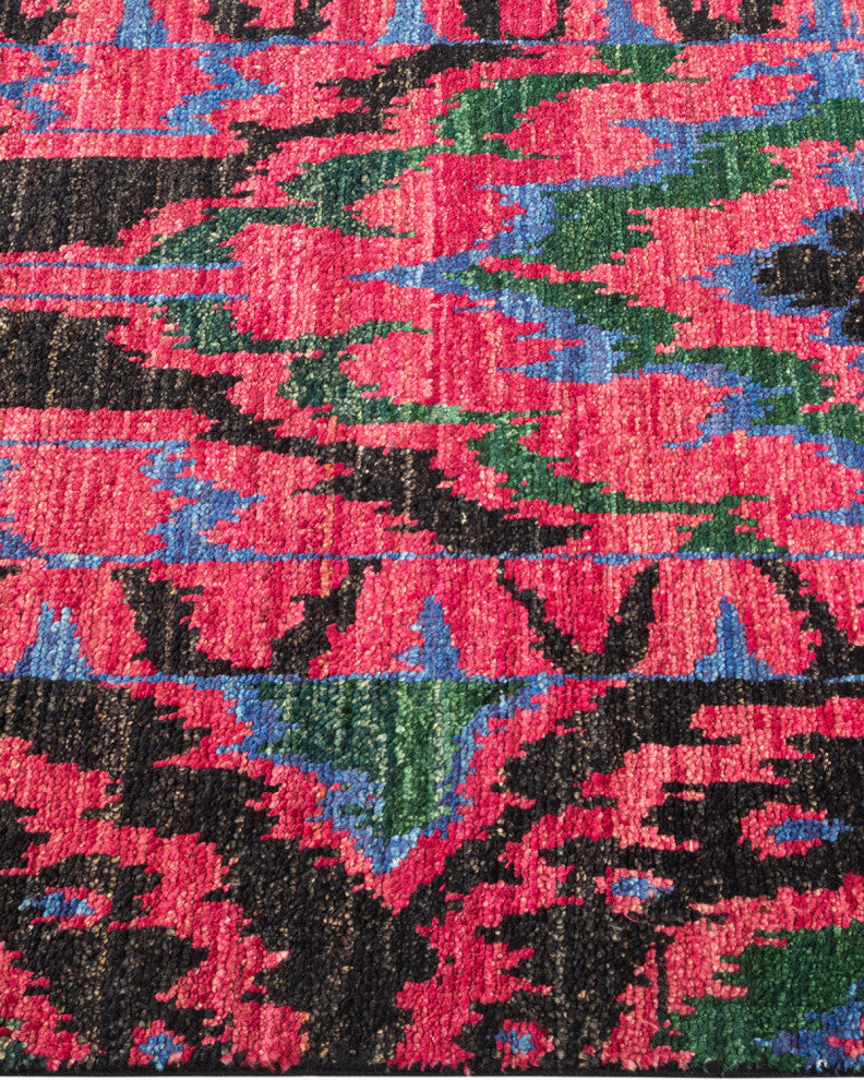Modern, One-of-a-Kind Hand-Knotted Area Rug Black, 2'6"x8'8"