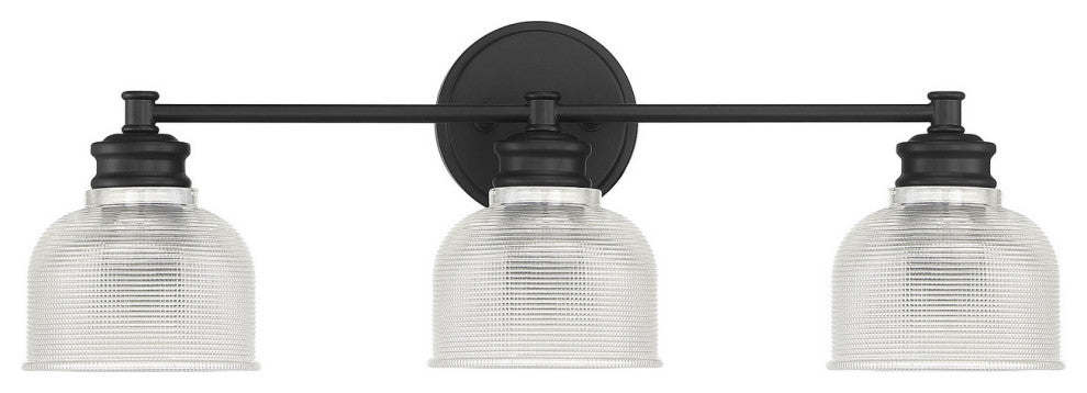 3-Light Bathroom Vanity Light, Matte Black