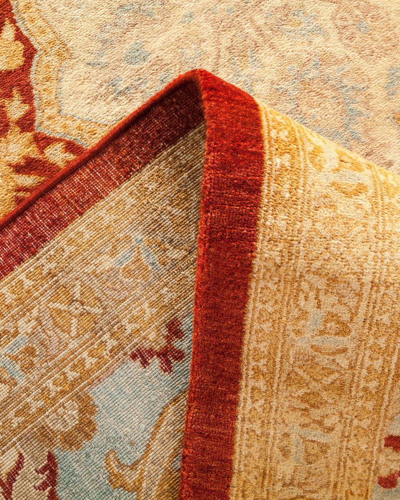 Eclectic, One-of-a-Kind Hand-Knotted Area Rug Red, 10'1"x13'3"