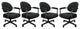 Set of 4, M-70 Swivel Tilt Dining Caster Chairs, Black Vinyl on Gray Chairs