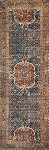 Cobalt Blue Spice Printed Polyester Layla Area Rug by Loloi II, 2'6"x7'6"