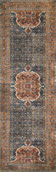 Cobalt Blue Spice Printed Polyester Layla Area Rug by Loloi II, 2'-6"x7'-6"