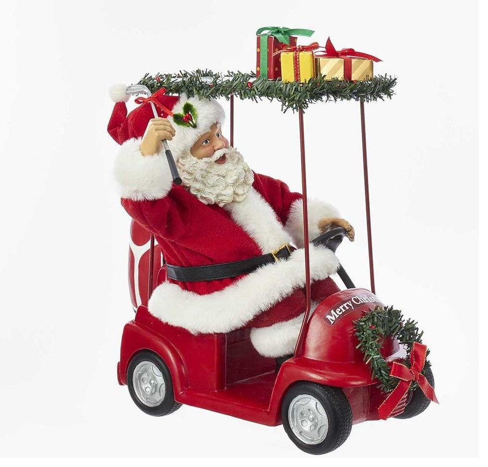 11.25" Fabrich Santa Driving Golf Cart