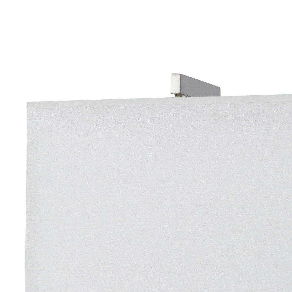 Benzara BM226323 Metal Wall Lamp with 2 Gooseneck Reading Lights, White & Silver