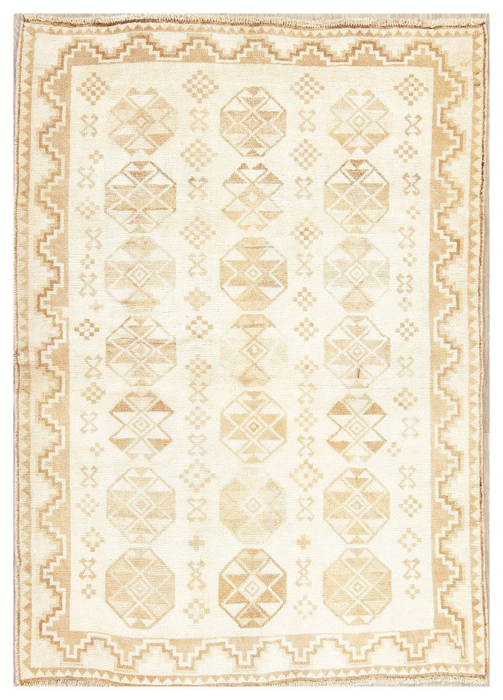Consigned, Handmade Persian Gabbeh Oriental Faded Area Rug, Beige, 6'1"X4'4"