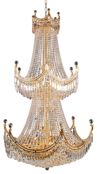 Artistry Lighting Corona Collection Hanging Crystal Chandelier 36x66, Gold