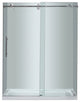 Aston 60"x75" Completely Frameless Sliding Shower Door, Base,Chrome, Center