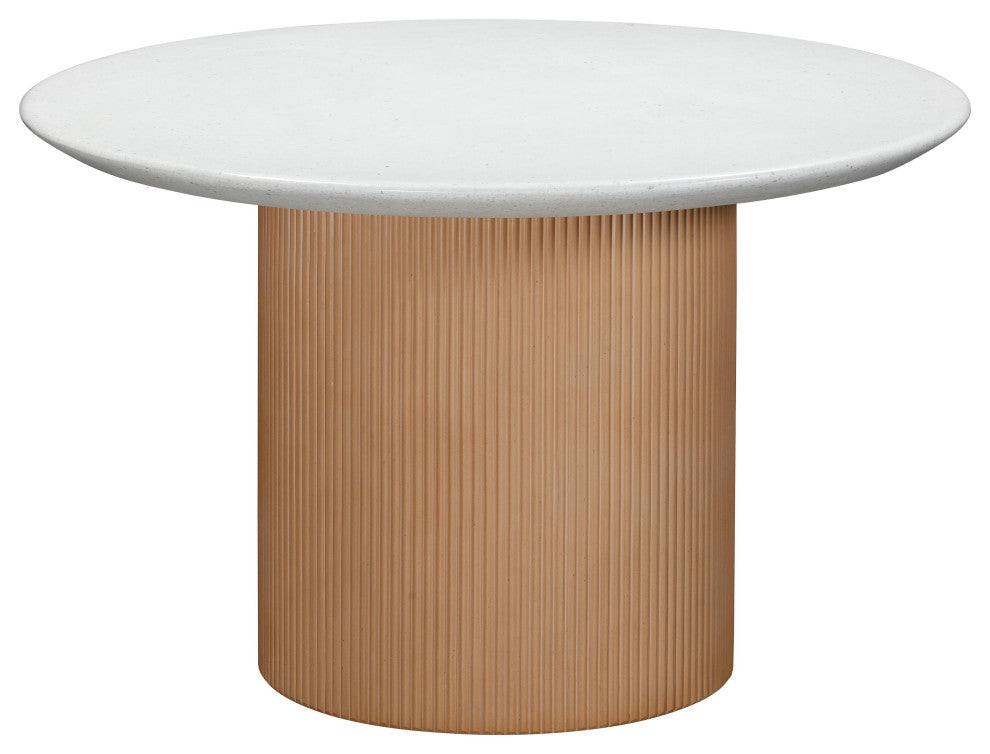 Rose Faux Terrazzo and Terracotta Indoor/Outdoor Round Concrete Dining Table