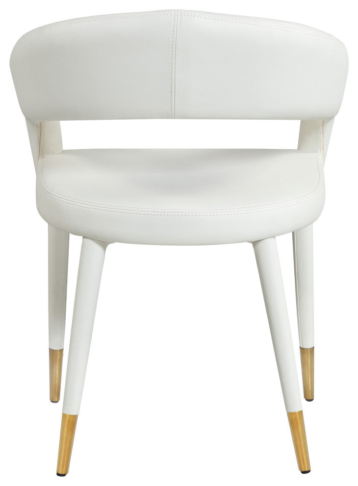 Destiny Dining Chair, White, Faux Leather