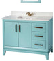 Fabia Collection 42" Bathroom Vanity With Sink, Mirror, Countertop, Turquoise