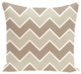 Inside The Lines Chevron Geometric Print Pillow, Flax, 26"x26"