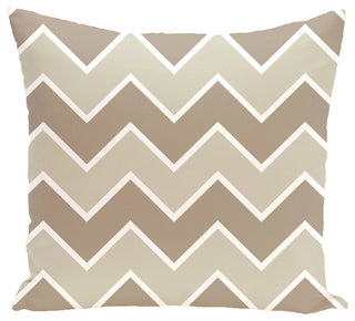 Inside The Lines Chevron Geometric Print Pillow, Flax, 26"x26"