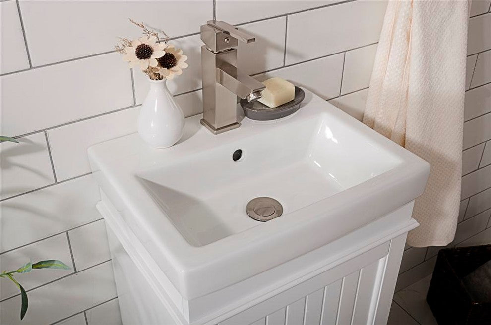 Legion Furniture Dawson Single Sink Vanity, White, 18"