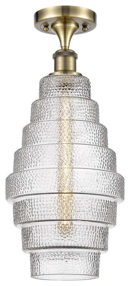 Innovations 516-1C-AB-G672-8-LED 1 Light Semi-Flush Mount, Antique Brass