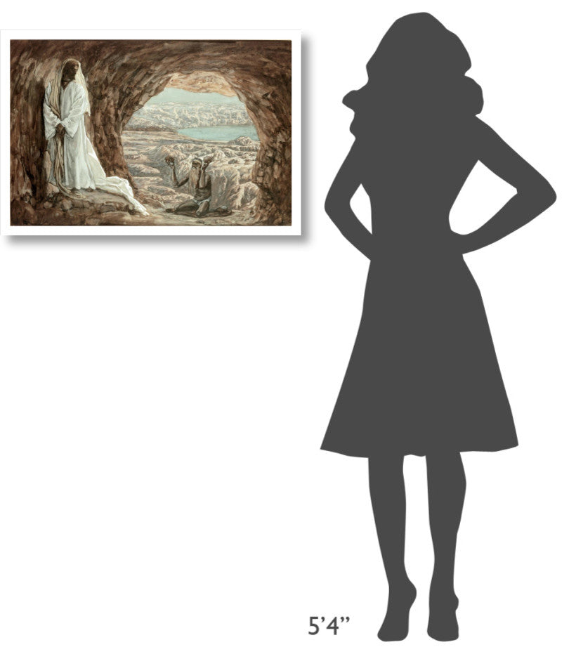 "Jesus Tempted In The Wilderness" Digital Paper Print by James Tissot, 32"x22"