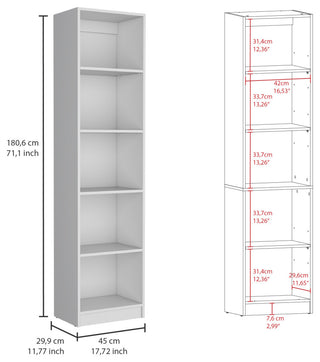 Torrey 3 Piece Living Room Set with 3 Bookcases, White