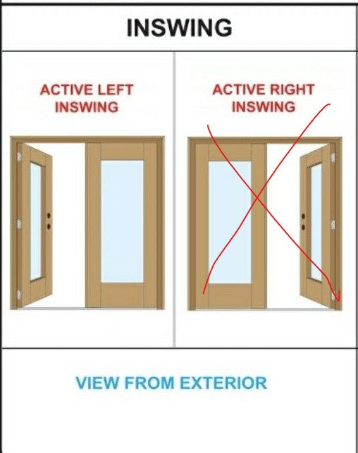 French Door 61"X81", Flat Black, Clear Glass, Left Hand Inswing with Locks
