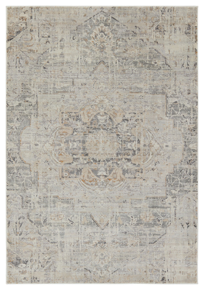 Jaipur Living Lazuli Medallion Gray/ Tan Area Rug 5'3"X7'6"