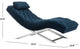 Navy Velvet and Chrome Chaise with Headrest Pillow
