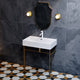 Claire 30" Ceramic Console Sink White Basin Gold Legs, Brushed Gold