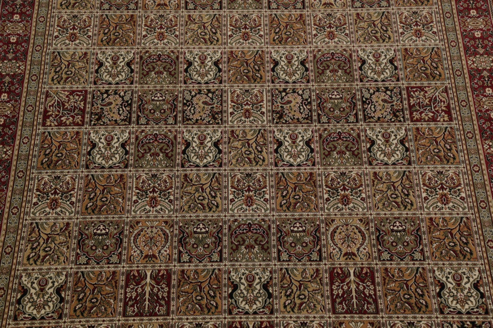 Bakhtiari Patchwork Traditional Area Rug Wool Turkish Carpet, 11'0"x7'11
