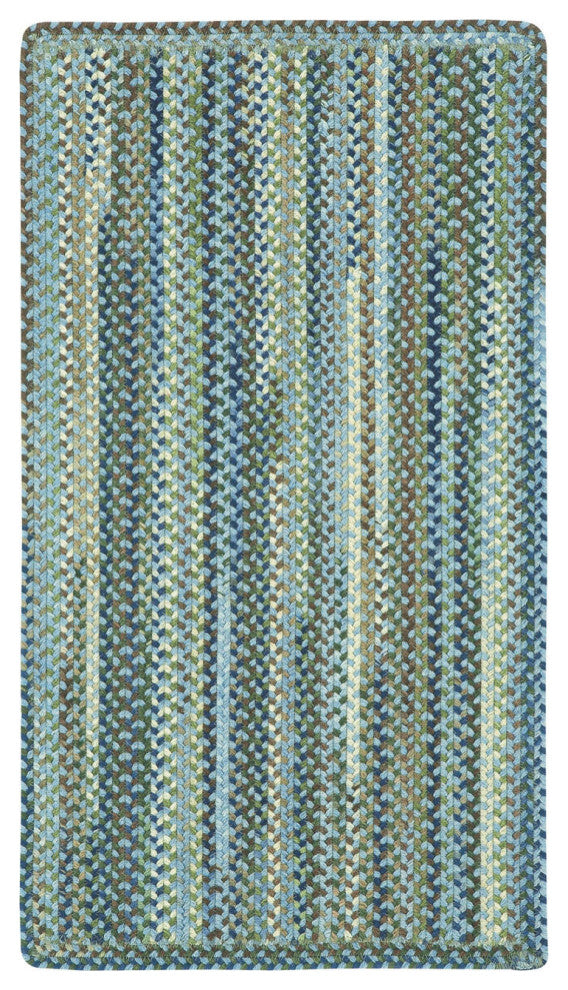 Capel Manchester Light Blue 0048_400 Braided Rugs - 5'' X 8'' Concentric Rectangle