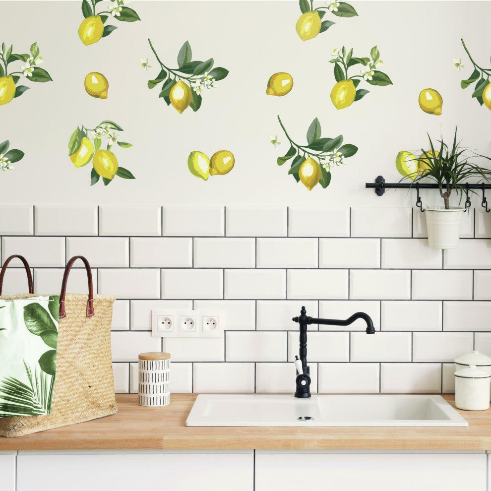 Green & Yellow & White Lemon Wall Decals