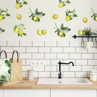 Green & Yellow & White Lemon Wall Decals