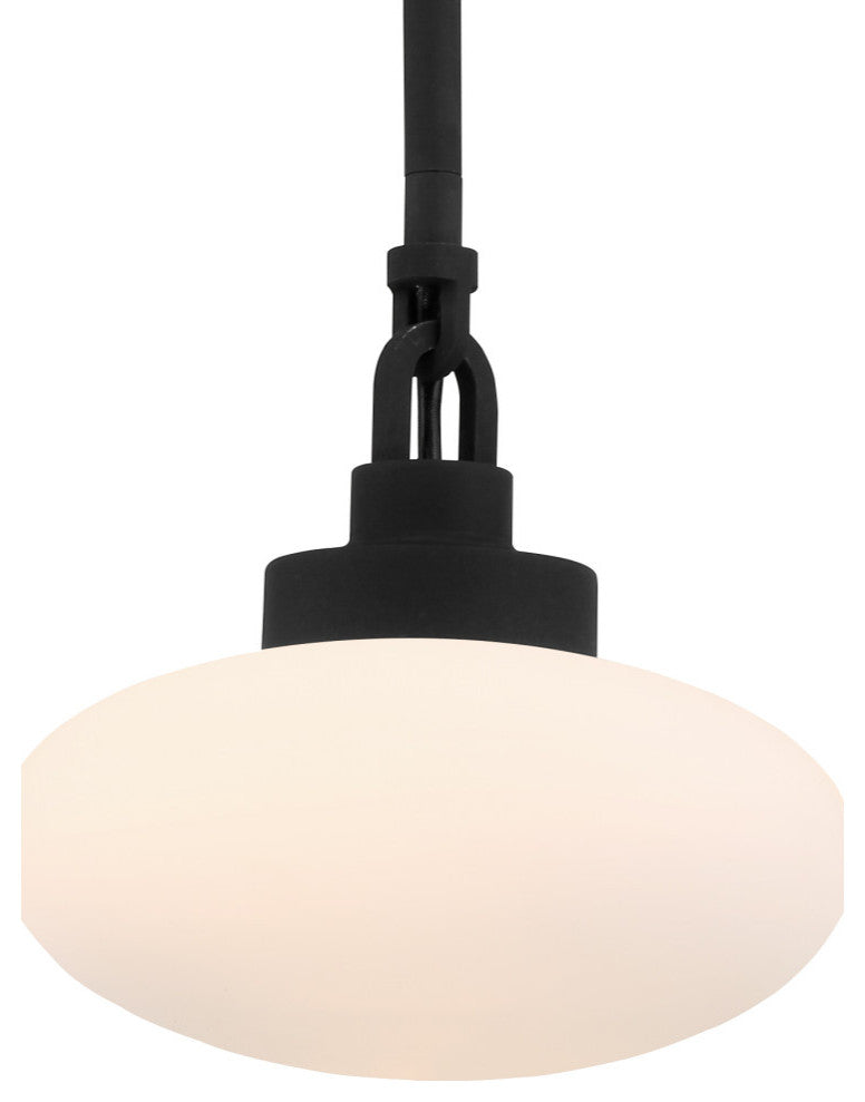Crystorama PKR-B8501-BF, 1-Light Pendant, Black Forged
